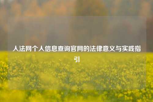 人法网个人信息查询官网的法律意义与实践指引